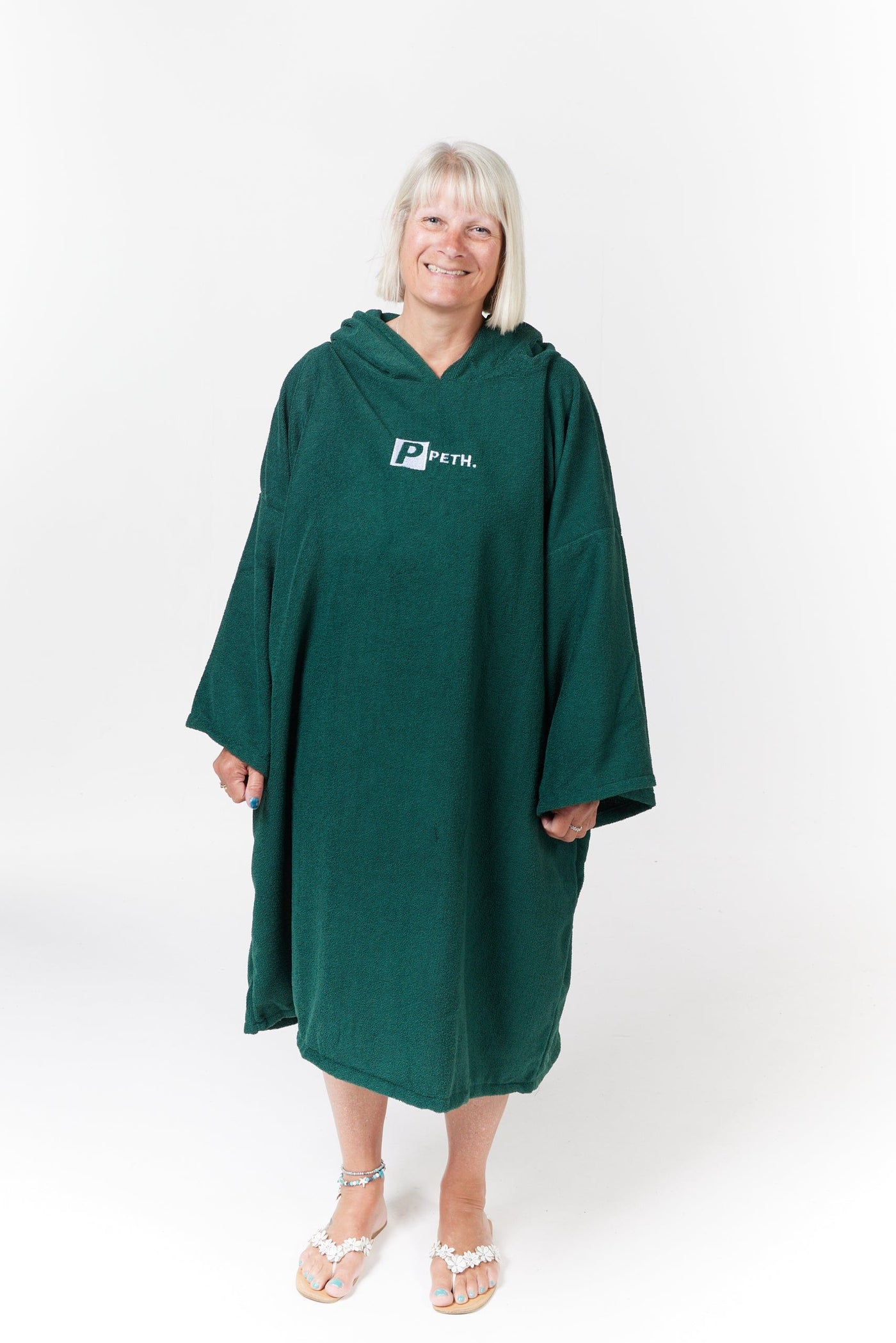 moss green towel changing robe / poncho 