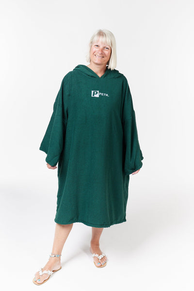 moss green towel changing robe/ poncho