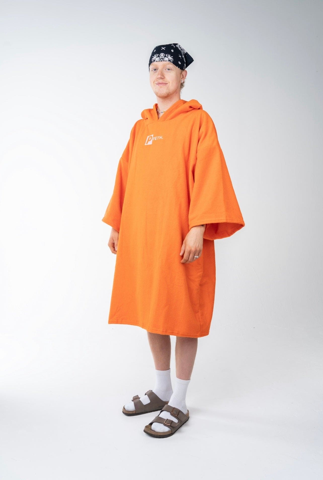 orange microfibre towel changing robe / poncho